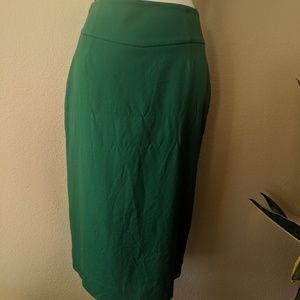 J Crew Green Wool Pencil Skirt Size 6